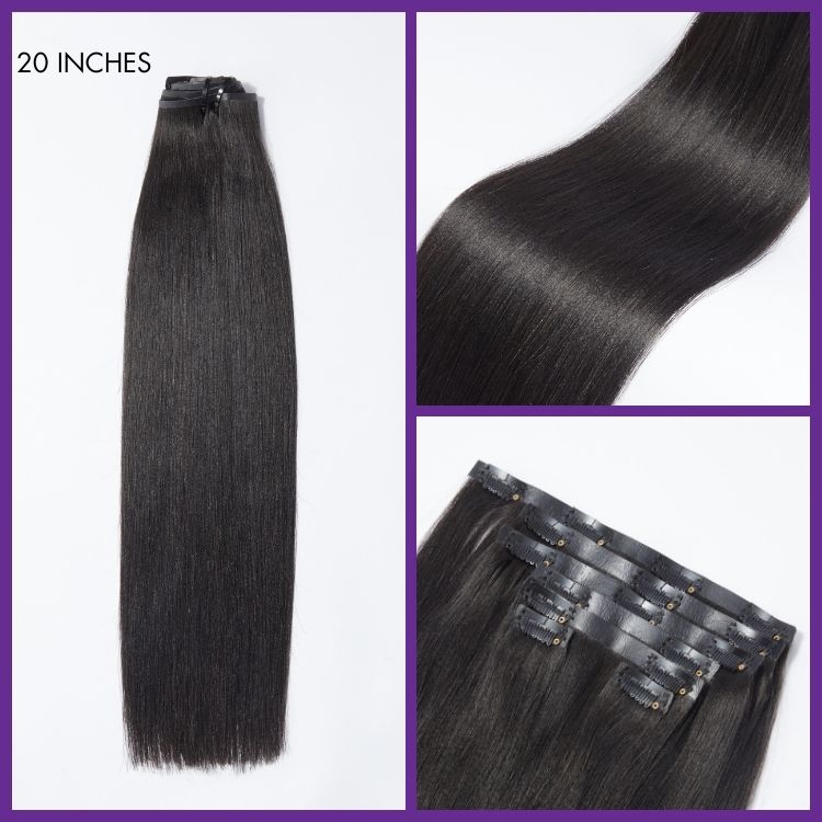Ultra Natural Seamless Yaki Straight Clip in Extensions Human Hair with Free Gift - Limited Offer