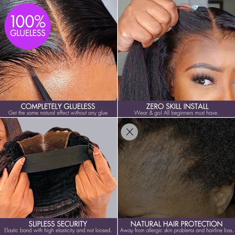 Brown Highlight / Natural Black / Blonde Highlight Deep Curly Glueless 5x5 Closure Pre-Cut Lace Wig