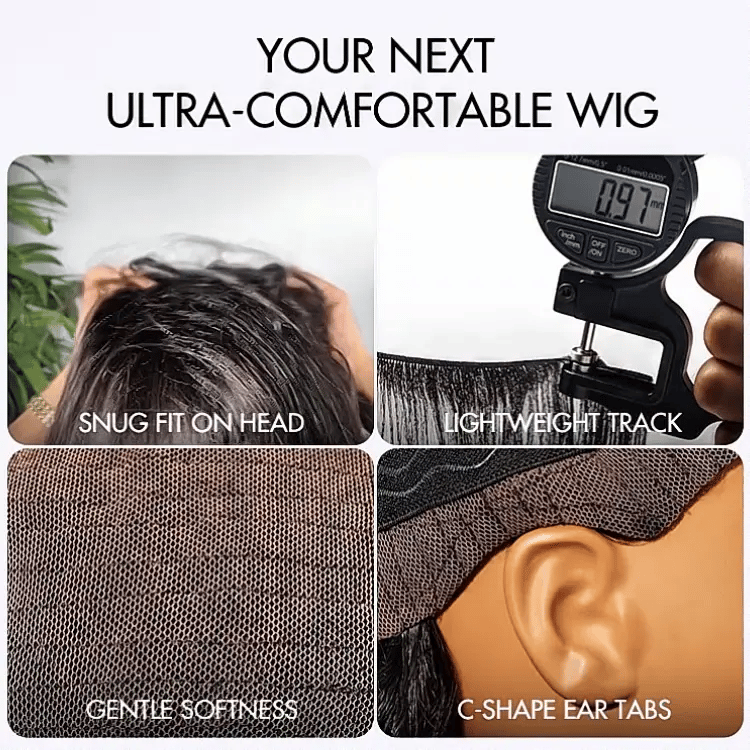 AiryFit™ Scalp Care Wigs - Silky Straight Middle Part Glueless 5x5 Closure Lace Long Wig Pre-Cut Lace