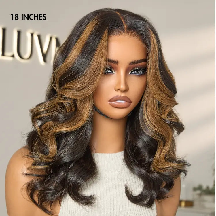 PreMax Blonde Mix Black Loose Wave Glueless 5x5 HD Lace Closure Wig Large & Small Cap