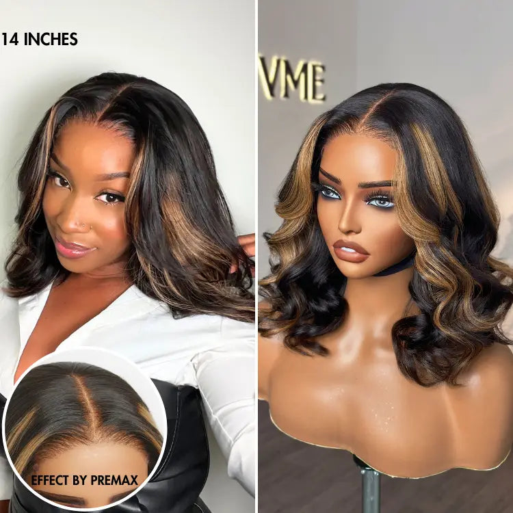 PreMax Blonde Mix Black Loose Wave Glueless 5x5 HD Lace Closure Wig Large & Small Cap