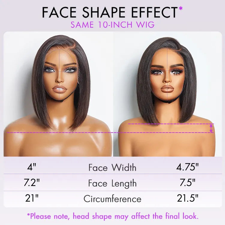 Ginger Ombre 13x4 Lace Front Glueless Blunt Cut Bob Human Hair Wig