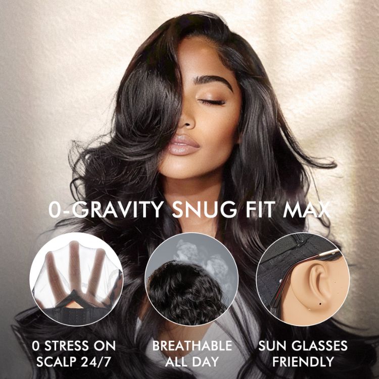 AiryFit™ Scalp Care Wigs - Silky Straight Middle Part Glueless 5x5 Closure Lace Long Wig Pre-Cut Lace