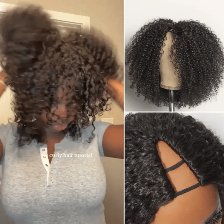 Luvme Too Easy Texture™ Wig 180% Density Kinky Curly / Yaki Straight Glueless V Part Flexi-Fit Drawstring Wig