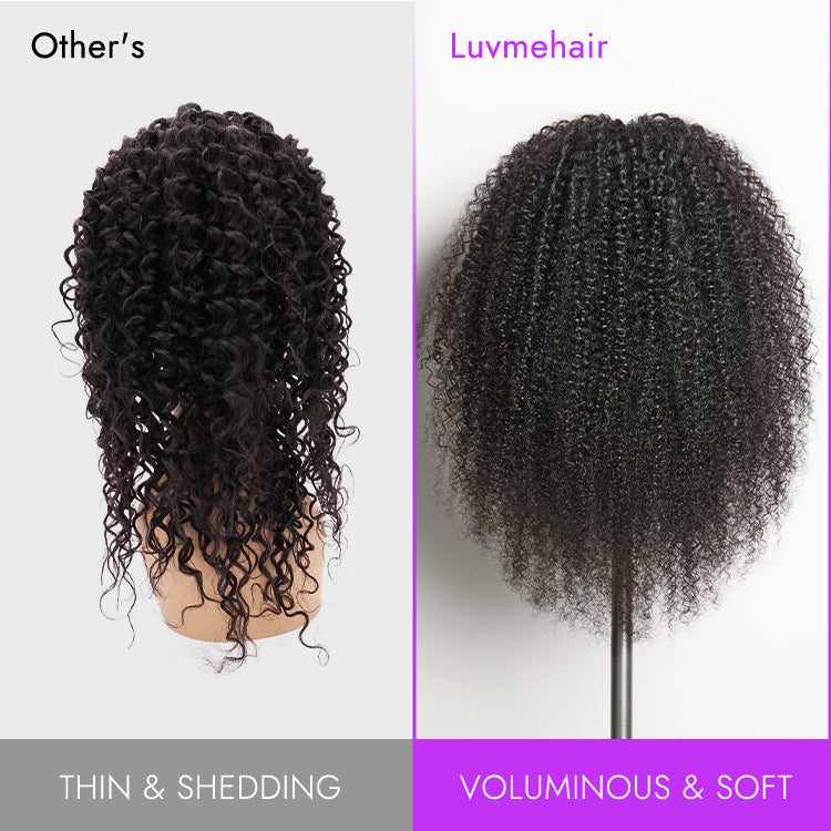 Luvme Too Easy Texture™ Wig 180% Density Kinky Curly / Yaki Straight Glueless V Part Flexi-Fit Drawstring Wig