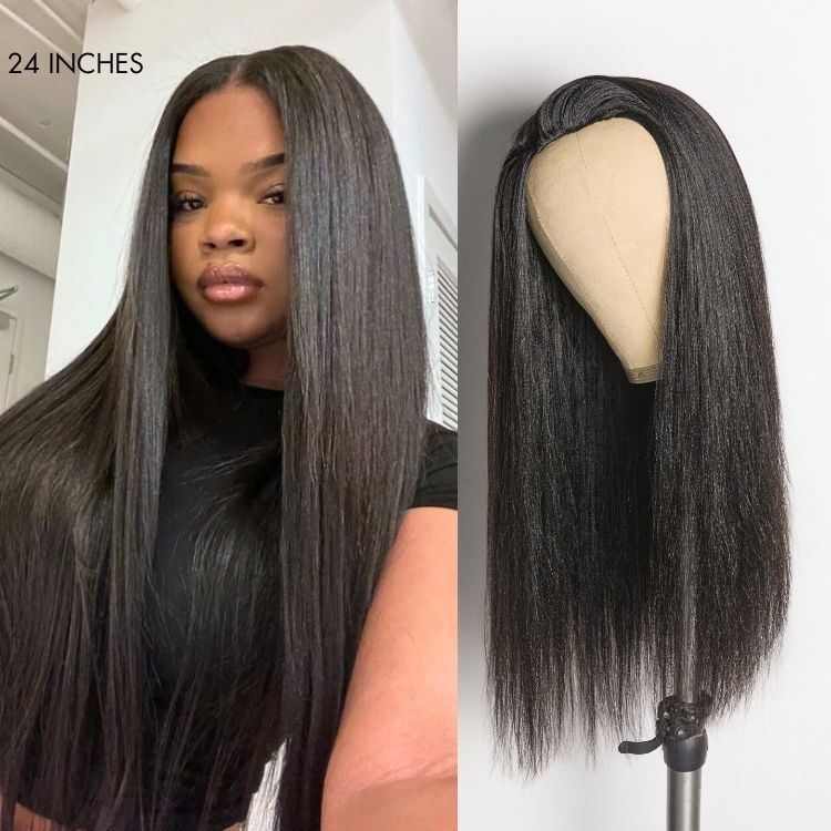 Luvme Too Easy Texture™ 3-In-1 Half Wig 180% Density Kinky Curly / Yaki Straight Glueless Flexi-Fit Drawstring Wig