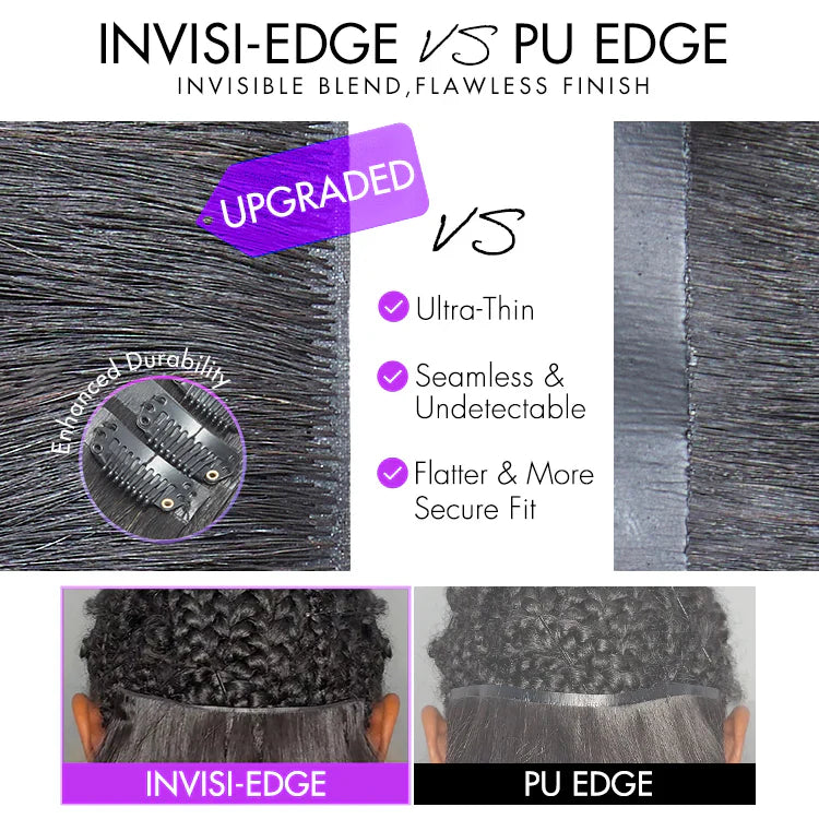 Soft Body Wave Invisible Edge Seamless Clip in Extensions Human Hair with Free Gift