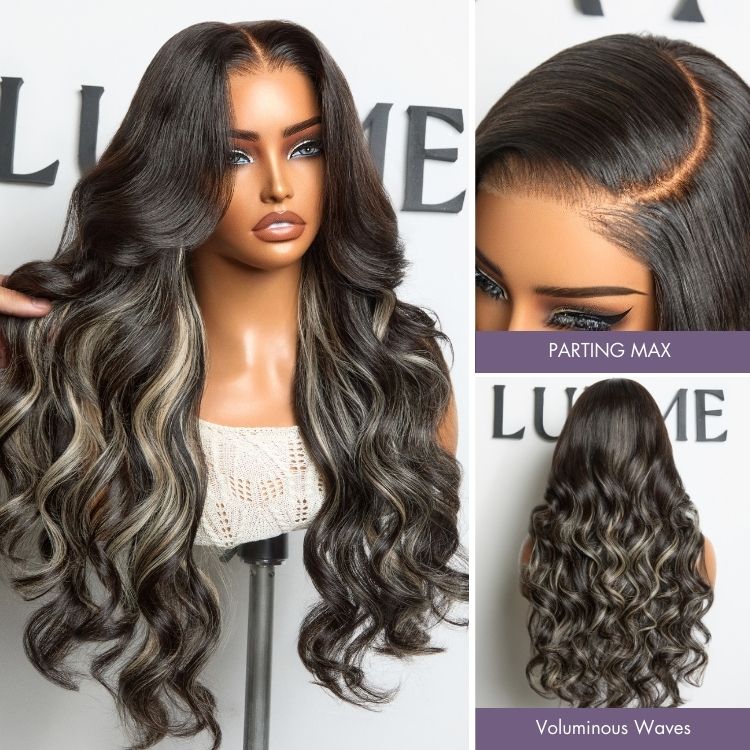 Luvme All-Day Comfort™ Wig 180% Density Platinum Blonde Highlight Loose Body Wave Glueless 7x6 Closure HD Lace Wig Pre-Cut Lace