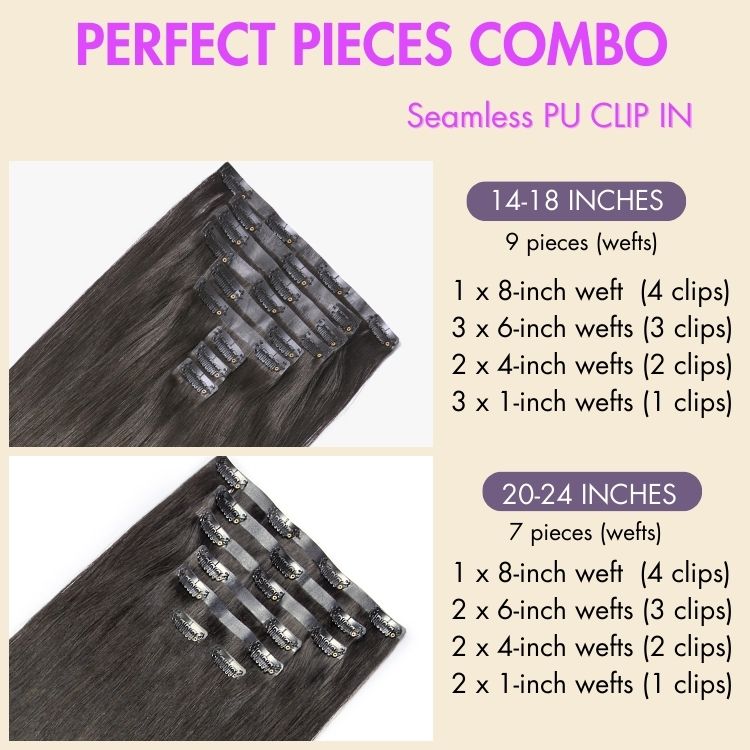 Ultra Natural Seamless Yaki Straight Clip in Extensions Human Hair with Free Gift - Limited Offer