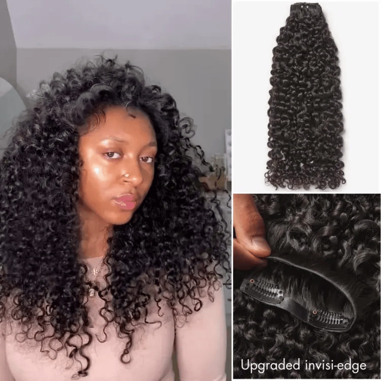 Body Wave / Messy Curly / Silky Straight / Yaki Straight / Kinky Curly Invisible Edge Clip in Hair Extensions Human Hair 110g 6pcs with Free Gift