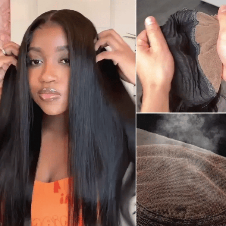 AiryFit™ Scalp Care Wigs - Silky Straight Middle Part Glueless 5x5 Closure Lace Long Wig Pre-Cut Lace