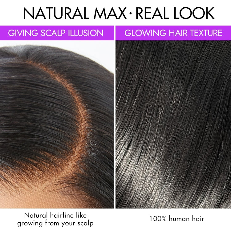 PreMax Wigs - Natural Black / Blonde Highlight C Part Glueless Lace Front Bob Wig Pre-cut Lace