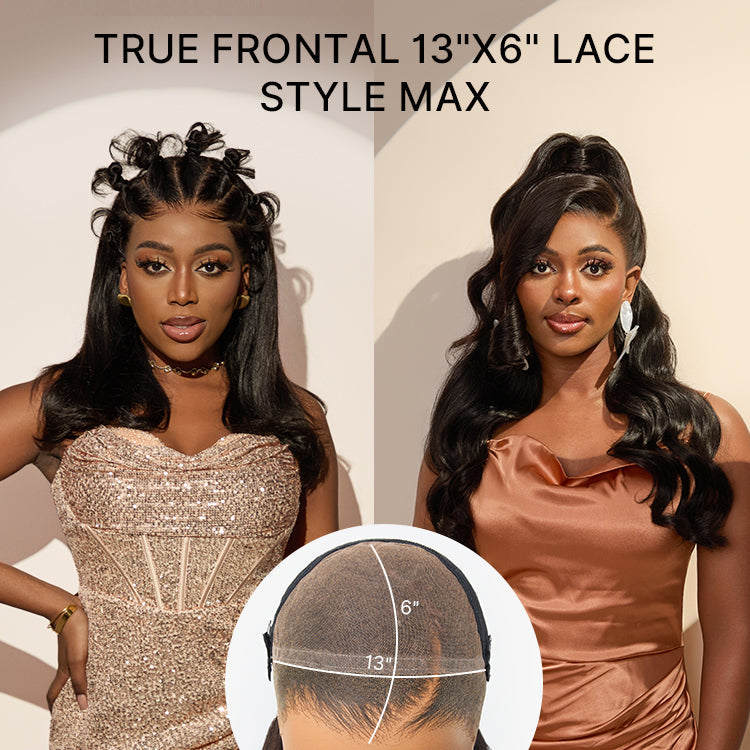 NatureMAX™ 200% / 250% Density Loose Wave Glueless 13x6 HD Lace Front Wig Human Hair Pre-Cut Lace Flexi-Fit Drawstring Cap