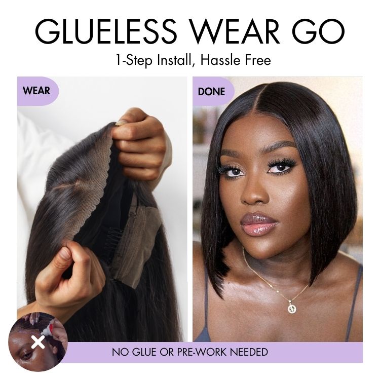 Luvme All-Day Comfort™ Wig Silky Blunt Cut Bob Glueless 7x6 Closure HD Lace Wig Pre-Cut Lace