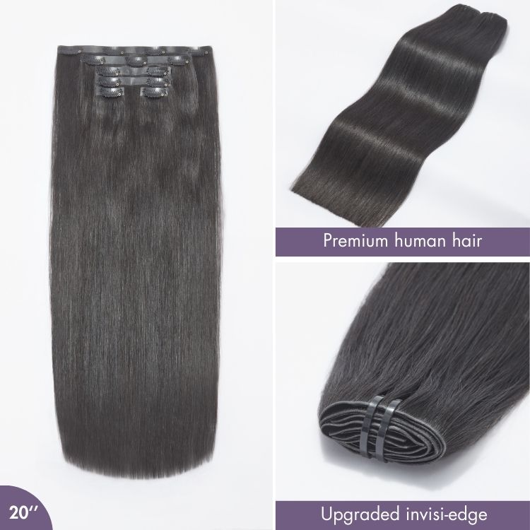 Luvme Too Easy Texture™ Silky Straight / Body Wave / Yaki Straight / Messy Curl / Kinky Curly Invisible Edge Clip in Hair Extensions Human Hair 110g 6pcs with Free Gift