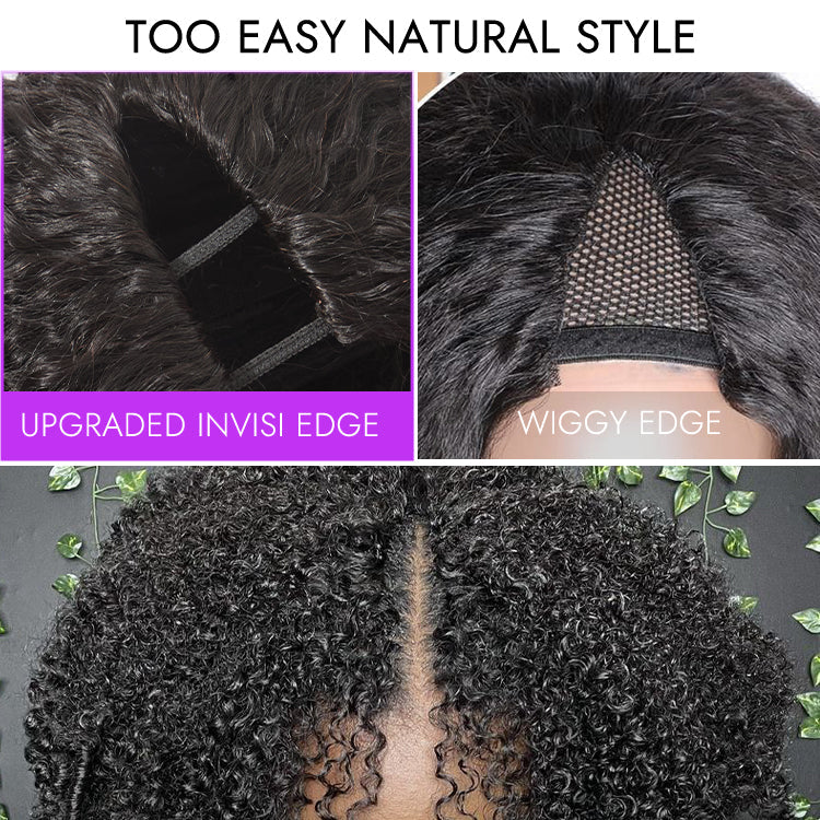 Luvme Too Easy Texture™ Wig 180% Density  Kinky Curly / Yaki Straight Glueless V Part Flexi-Fit Drawstring Wig