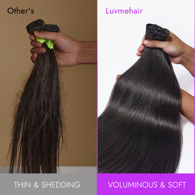 Luvme Too Easy Texture™ Yaki Straight 100% Virgin Human Hair Bundles 1pc / 3pcs - US Only