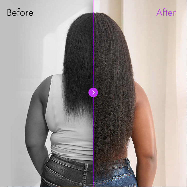 Luvme Too Easy Texture™ 3-In-1 Half Wig 180% Density Kinky Curly / Yaki Straight Glueless Flexi-Fit Drawstring Wig