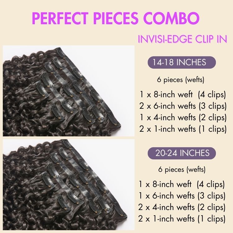 Messy Burmese Curly Invisible Edge Seamless Clip in Extensions Human Hair with Free Gift