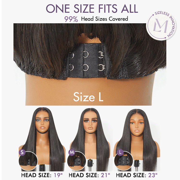 AiryFit™ Scalp Care Wigs - Silky Straight Middle Part Glueless 5x5 Closure Lace Long Wig Pre-Cut Lace