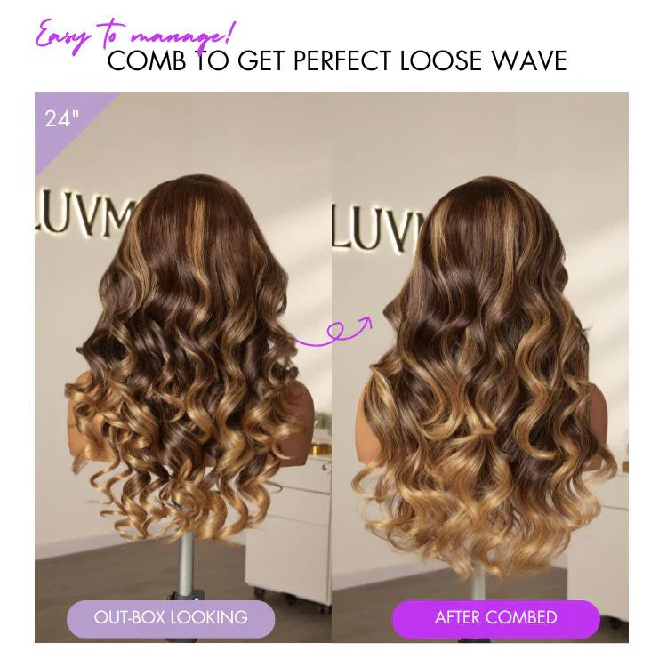 Luvme All-Day Comfort™ Wig 180% Density Loose Body Wave Glueless 7x6 Closure HD Lace Human Hair Wig with Bangs Pre-Cut Lace
