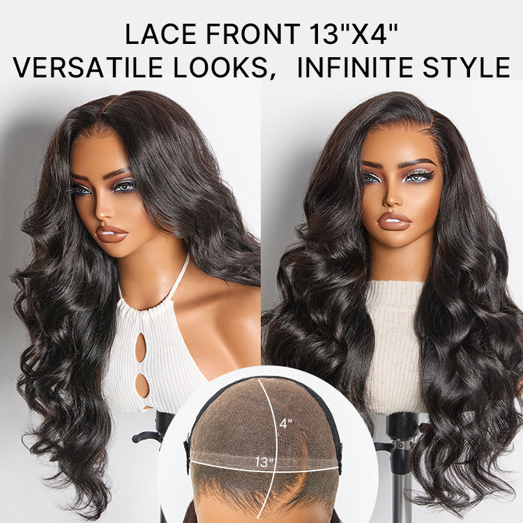NatureMAX™ 200% / 250% Density Loose Wave Glueless Ear-to-ear 13x4 / 13x6 HD Lace Front Wig Pre-Cut Lace Flexi-Fit Drawstring Cap